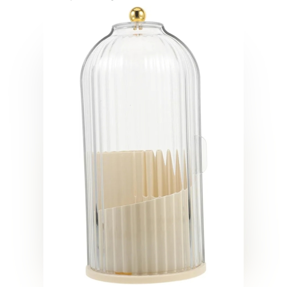 Vanity Storage Organizer Birdcage Shaped Cosmetic Brush Holder Transparent Desig